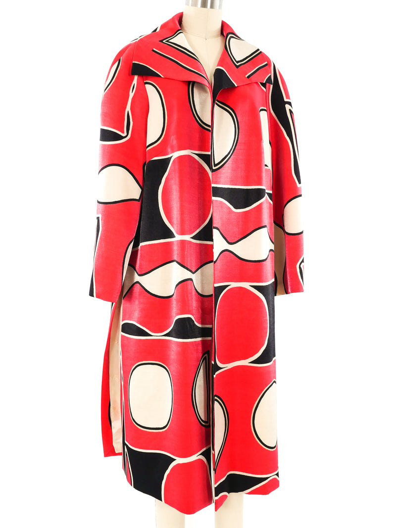 Louis Feraud Geometric Printed Overcoat Outerwear arcadeshops.com