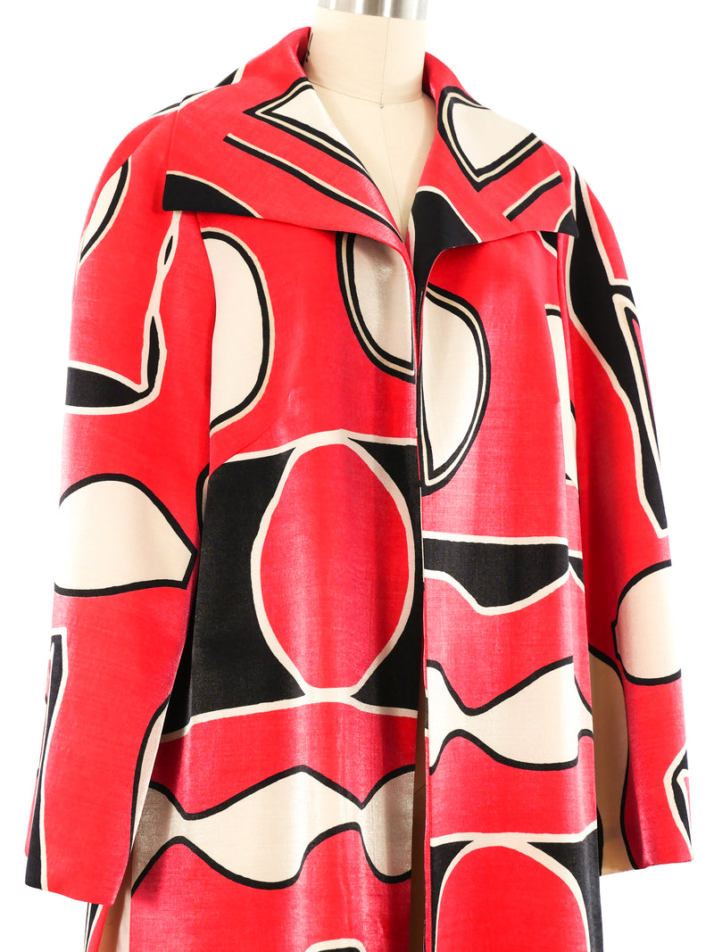 Louis Feraud Geometric Printed Overcoat Outerwear arcadeshops.com