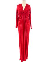 Oscar de la Renta Ruched Silk Gown Dress arcadeshops.com