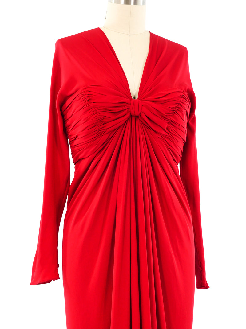 Oscar de la Renta Ruched Silk Gown Dress arcadeshops.com