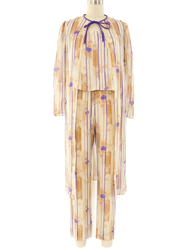 Hanae Mori Printed Chiffon Ensemble Suit arcadeshops.com