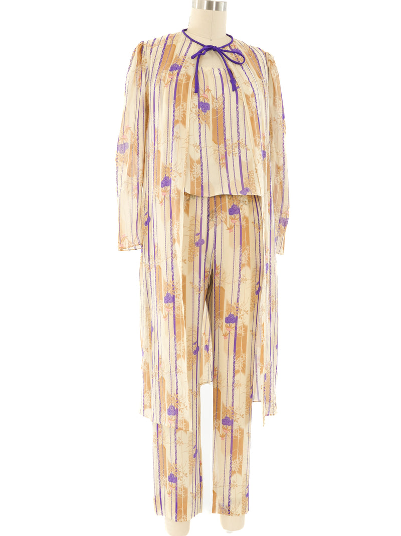 Hanae Mori Printed Chiffon Ensemble Suit arcadeshops.com
