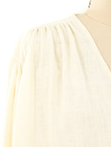 Oscar de la Renta Ivory Linen Ensemble Suit arcadeshops.com