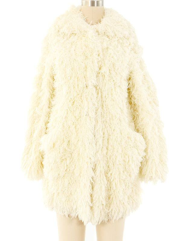 Ivory Yarn Shag Jacket Jacket arcadeshops.com