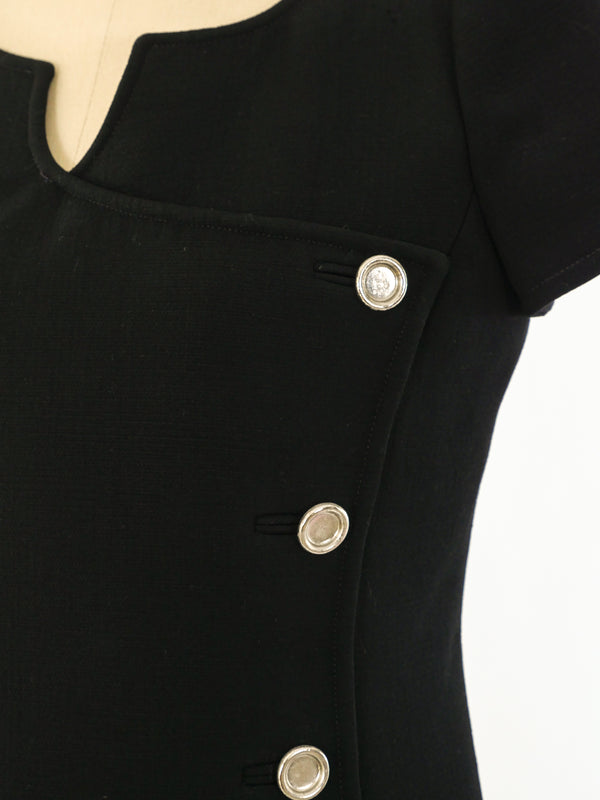 Courreges Button Front Little Black Dress Dress arcadeshops.com