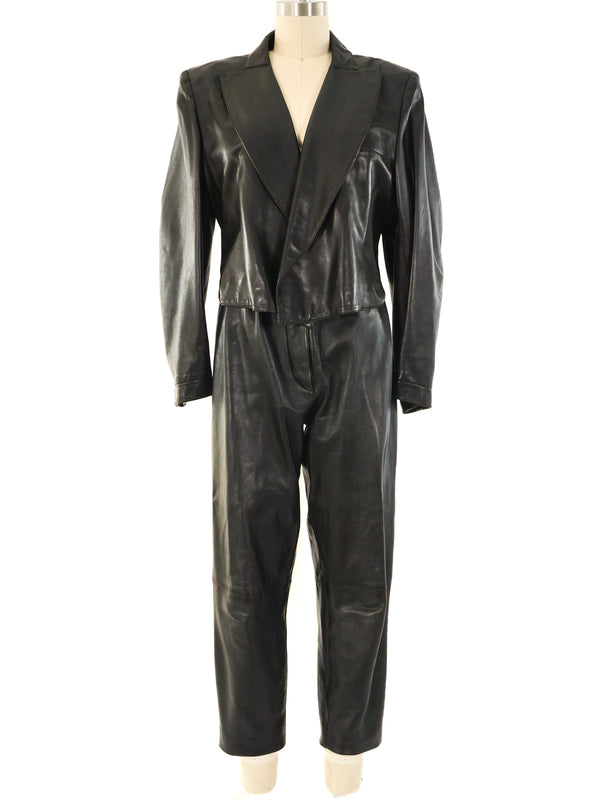 Alaia Leather Motorcycle Ensemble Suit arcadeshops.com