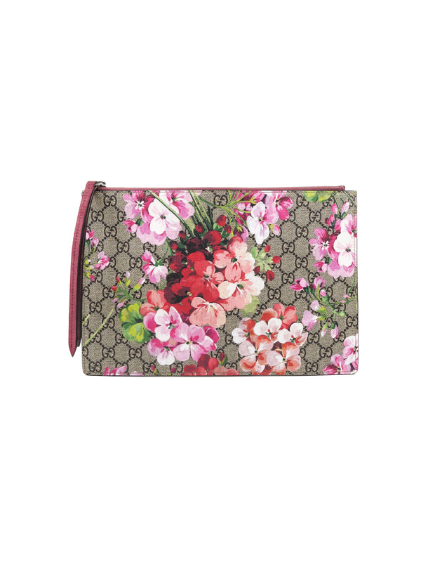 Gucci GG Supreme Monogram Blooms Large Zip Pouch Accessory arcadeshops.com