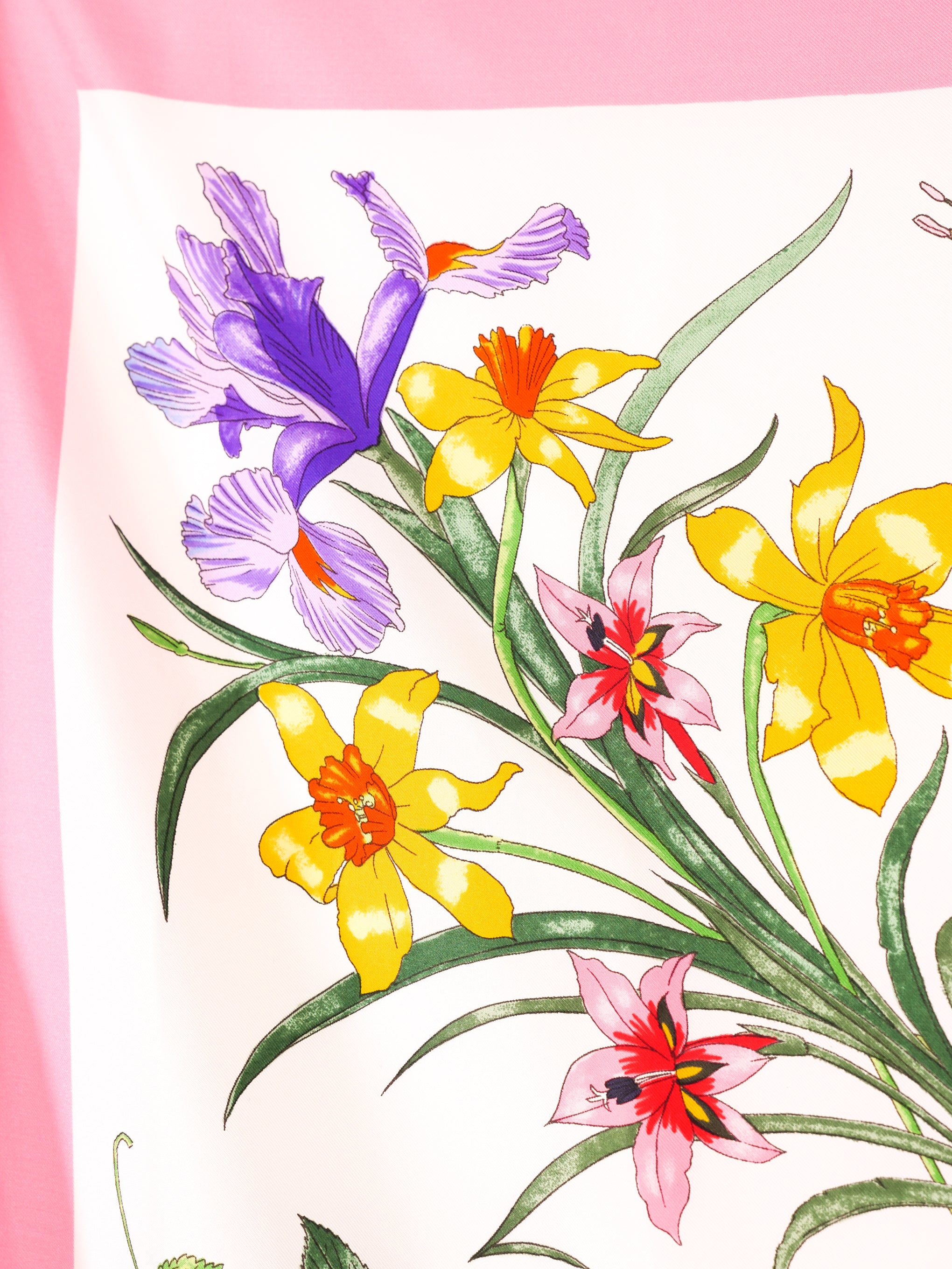 Gucci Pink Flora Silk Scarf