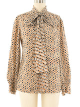 Spade Printed Bow Blouse Top arcadeshops.com