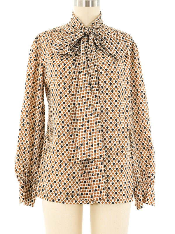 Spade Printed Bow Blouse Top arcadeshops.com