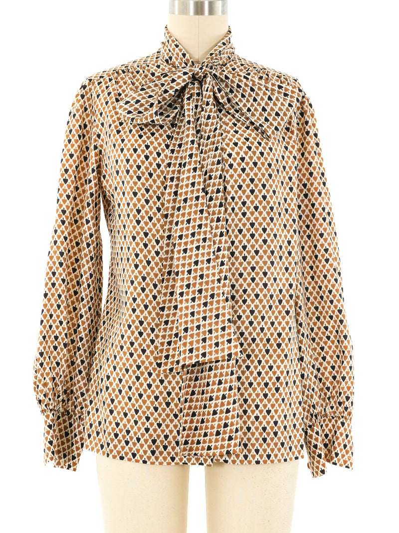 Spade Printed Bow Blouse Top arcadeshops.com