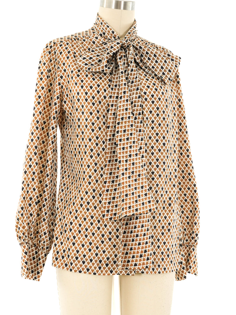 Spade Printed Bow Blouse Top arcadeshops.com