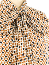 Spade Printed Bow Blouse Top arcadeshops.com