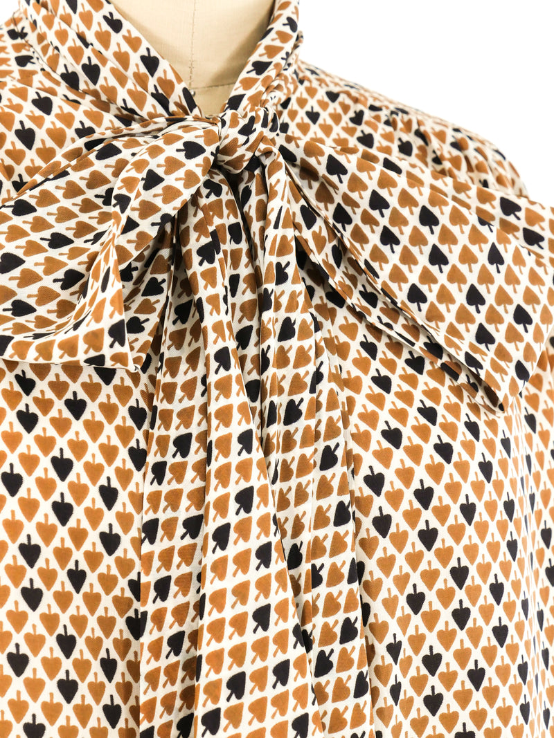 Spade Printed Bow Blouse Top arcadeshops.com
