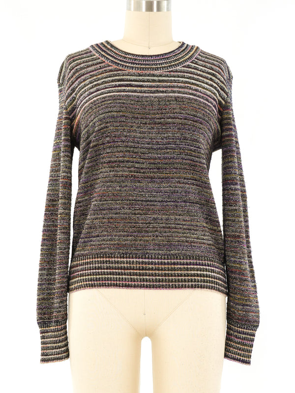 1970's Metallic Striped Sweater Top arcadeshops.com