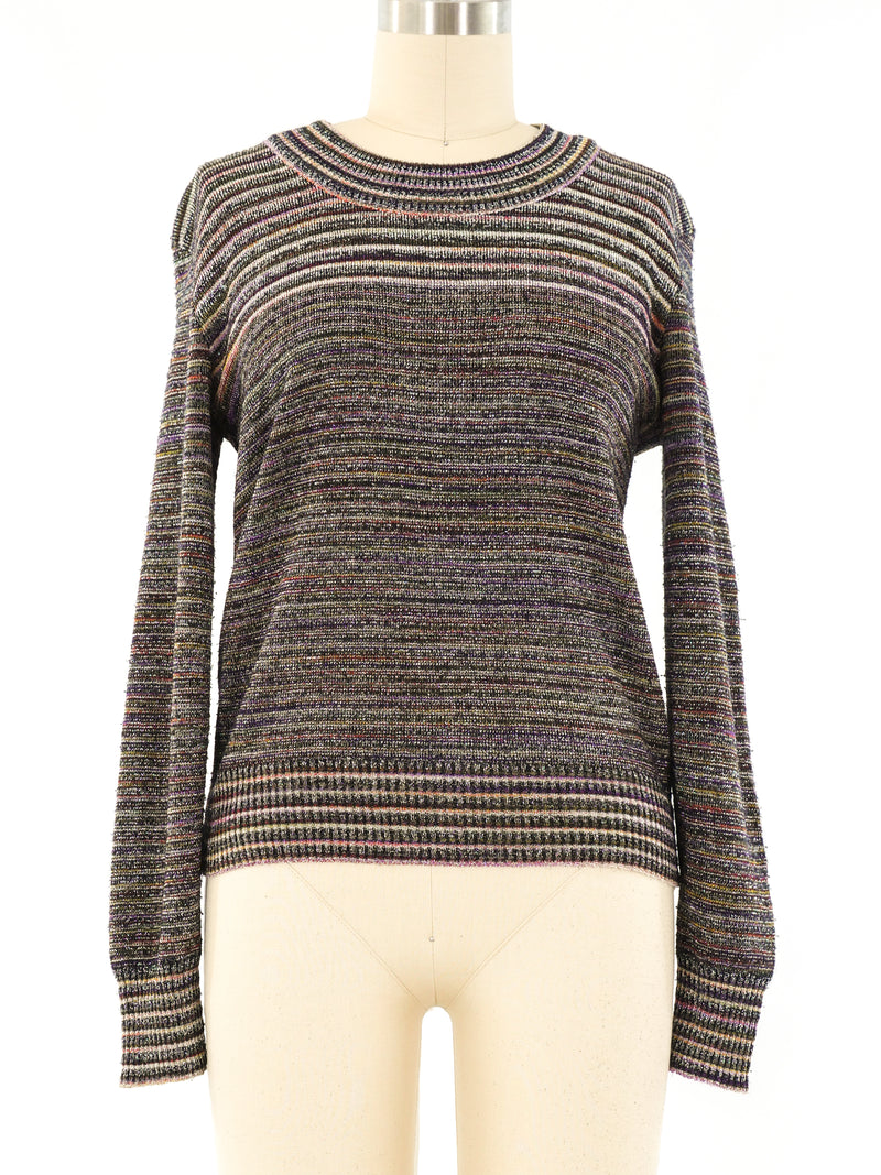 1970's Metallic Striped Sweater Top arcadeshops.com