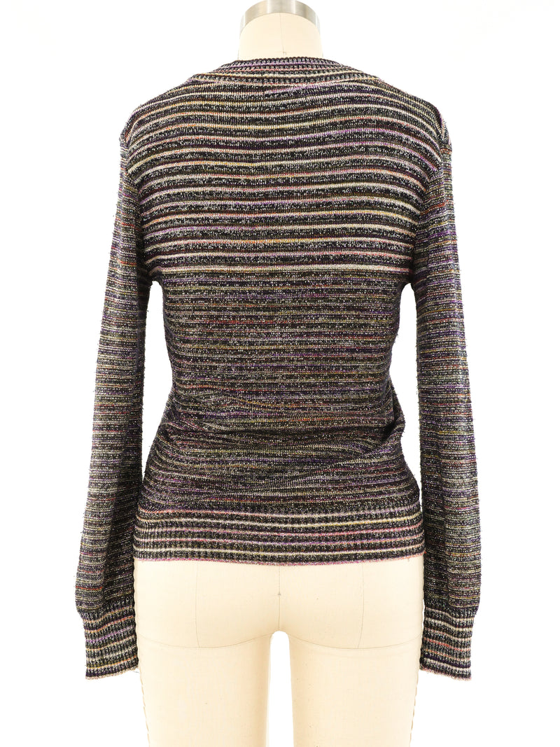 1970's Metallic Striped Sweater Top arcadeshops.com