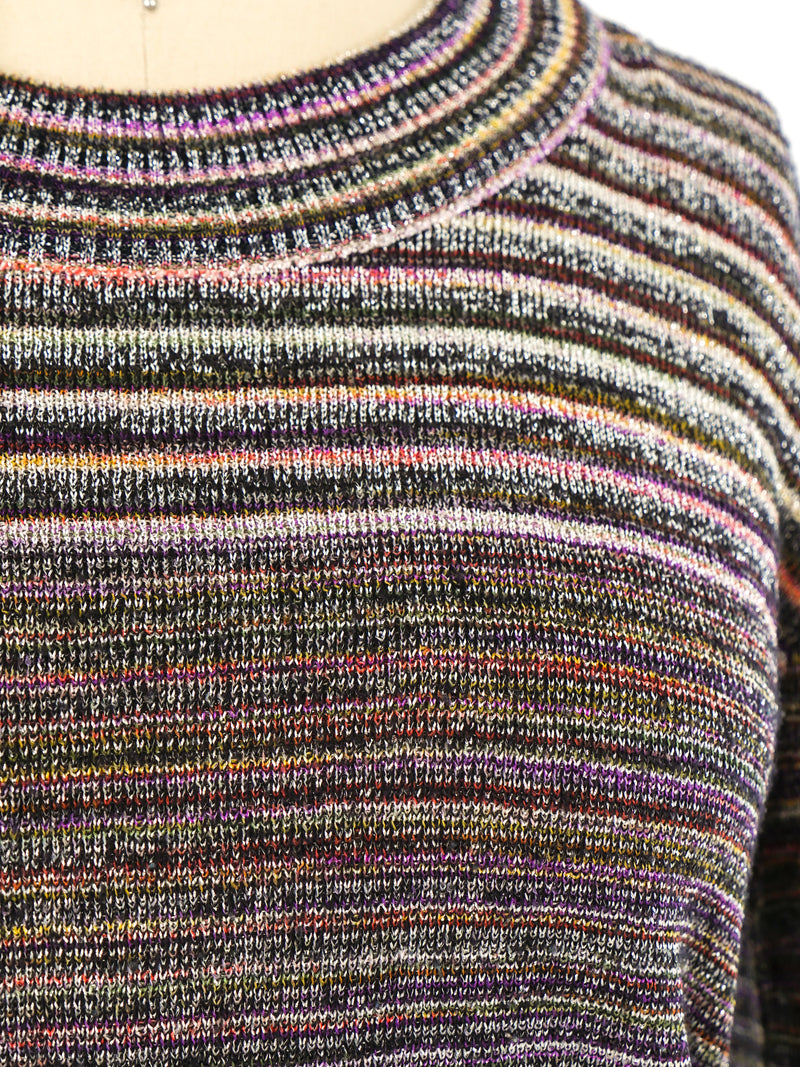 1970's Metallic Striped Sweater Top arcadeshops.com