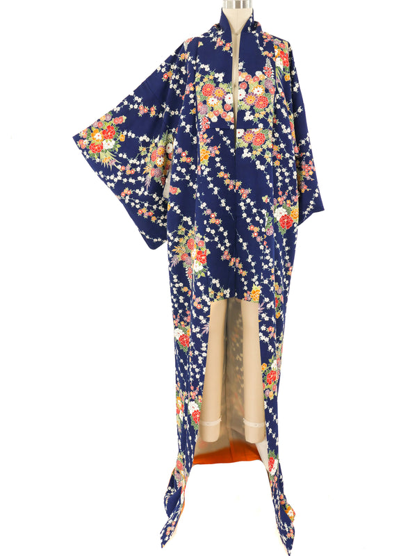 Japanese Floral Print Kimono Jacket arcadeshops.com