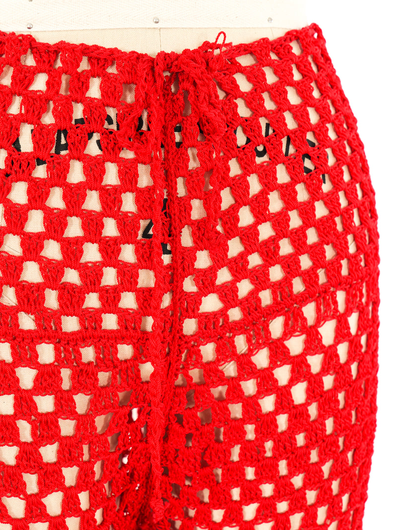 Red Crochet Pants Bottom arcadeshops.com