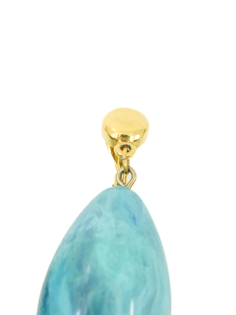 Yves Saint Laurent Turquoise Teardrop Earrings Accessory arcadeshops.com