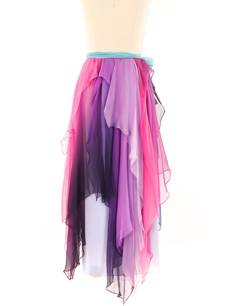 Giorgio di Sant'Angelo Layered Chiffon Rainbow Skirt Bottom arcadeshops.com