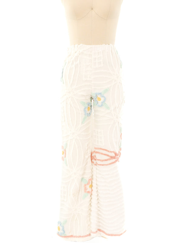 Pastel Chenille Patterned Pants Bottom arcadeshops.com