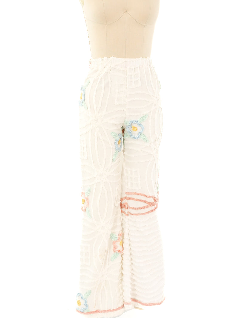 Pastel Chenille Patterned Pants Bottom arcadeshops.com