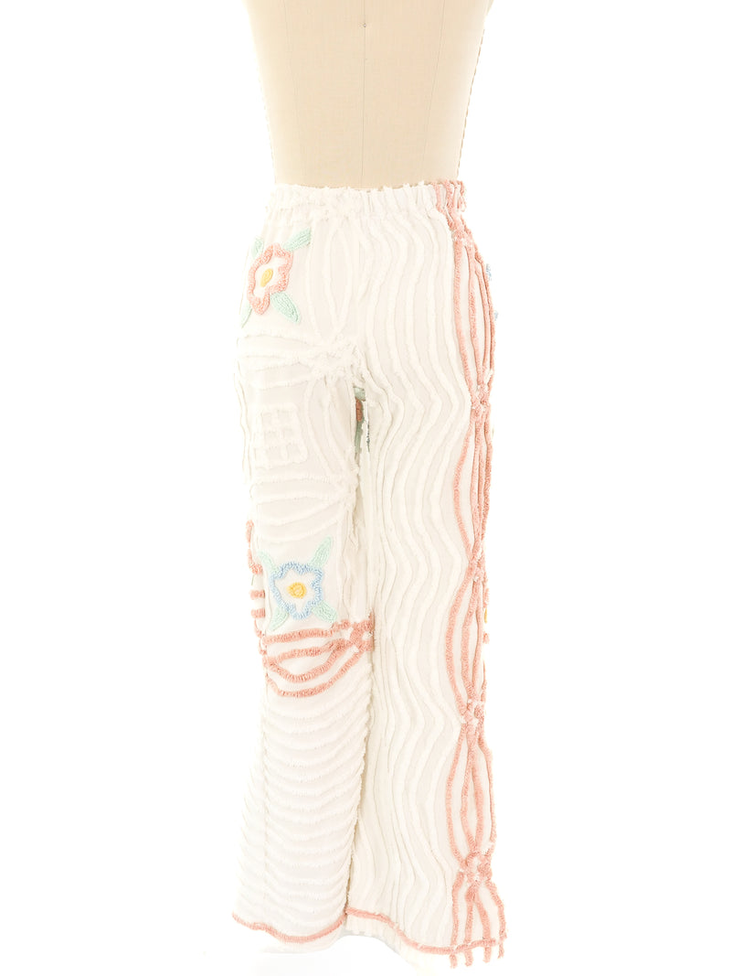 Pastel Chenille Patterned Pants Bottom arcadeshops.com