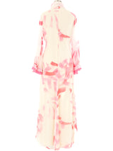 Pink Brushstroke Printed Hostess Gown Dress arcadeshops.com