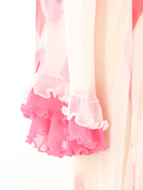 Pink Brushstroke Printed Hostess Gown Dress arcadeshops.com