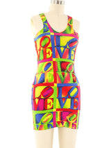 Gianni Versace Love Printed Mini Dress Dress arcadeshops.com