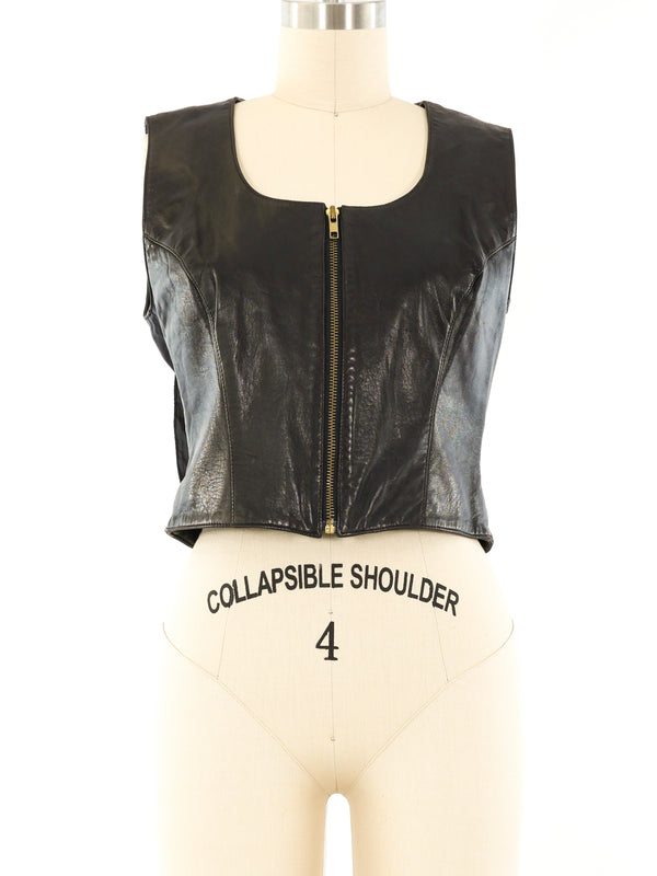 Leather Backpack Sleeveless Top Top arcadeshops.com