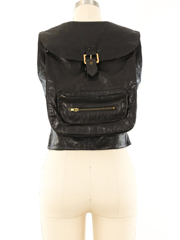 Leather Backpack Sleeveless Top Top arcadeshops.com