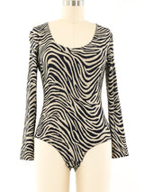 Christian Dior Zebra Print Bodysuit Top arcadeshops.com