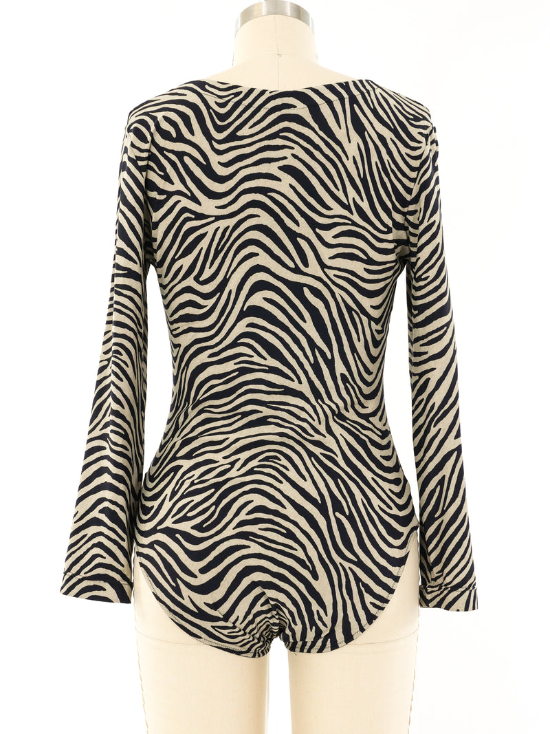 Christian Dior Zebra Print Bodysuit Top arcadeshops.com