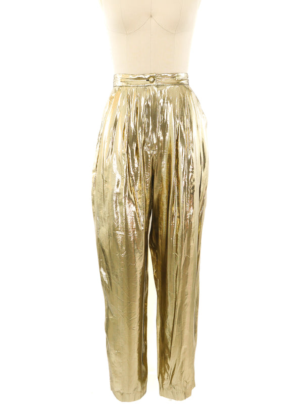 Metallic Gold Lame Pants Bottom arcadeshops.com