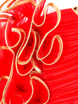 Ruffled Pleat Red Bolero Jacket arcadeshops.com
