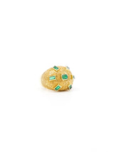 Emerald Studded Textured Dome Ring Fine Jewelry arcadeshops.com