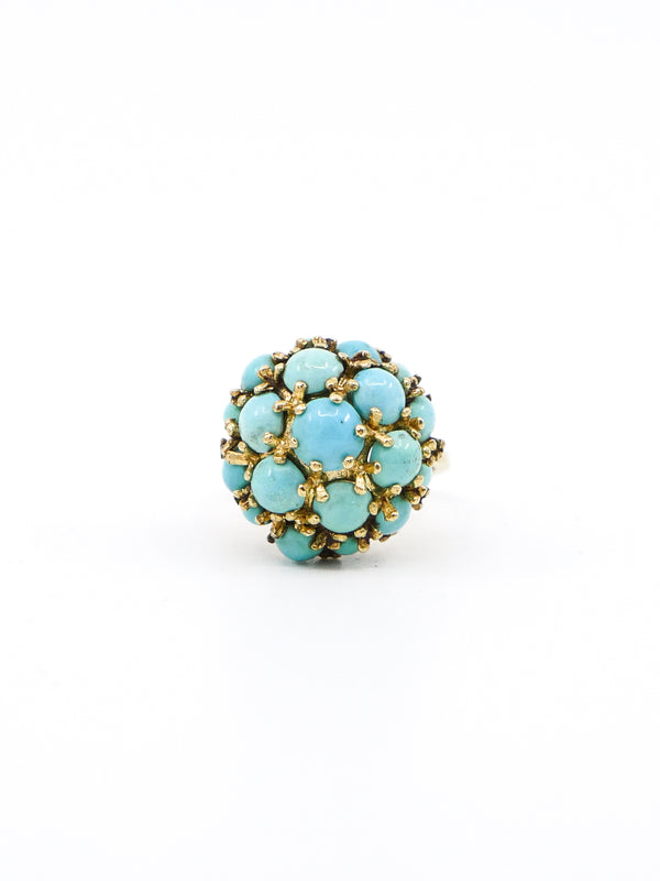 Turquoise Cabochon Cocktail Ring Fine Jewelry arcadeshops.com