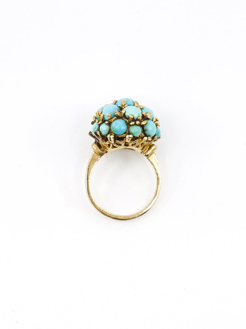 Turquoise Cabochon Cocktail Ring Fine Jewelry arcadeshops.com