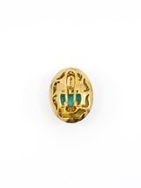 14k Gold and Turquoise Cabochon Earrings Fine Jewelry arcadeshops.com