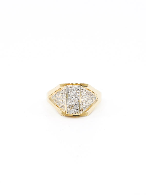 14k Gold and Diamond Pyramid Ring Fine Jewelry arcadeshops.com