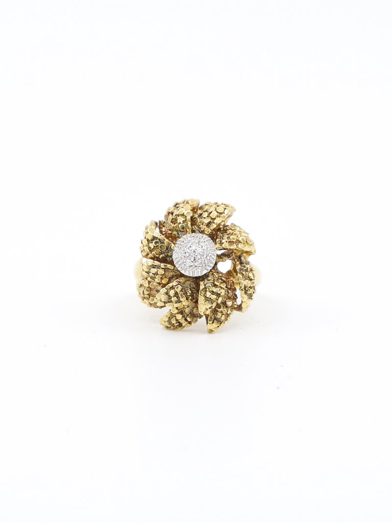 18k Textured Flower Ring Fine Jewelry arcadeshops.com