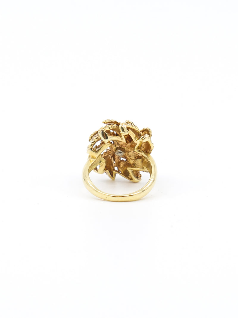 18k Textured Flower Ring Fine Jewelry arcadeshops.com