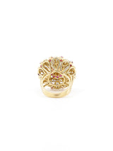 Ruby and Diamond Flower Ring Fine Jewelry arcadeshops.com