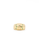 Emerald Accented Dome Band Ring Fine Jewelry arcadeshops.com