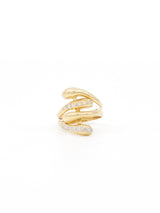 14k Gold Pave Diamond Wishbone Ring Fine Jewelry arcadeshops.com