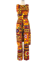 Graphic Printed Tunic Ensemble Suit arcadeshops.com