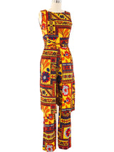 Graphic Printed Tunic Ensemble Suit arcadeshops.com